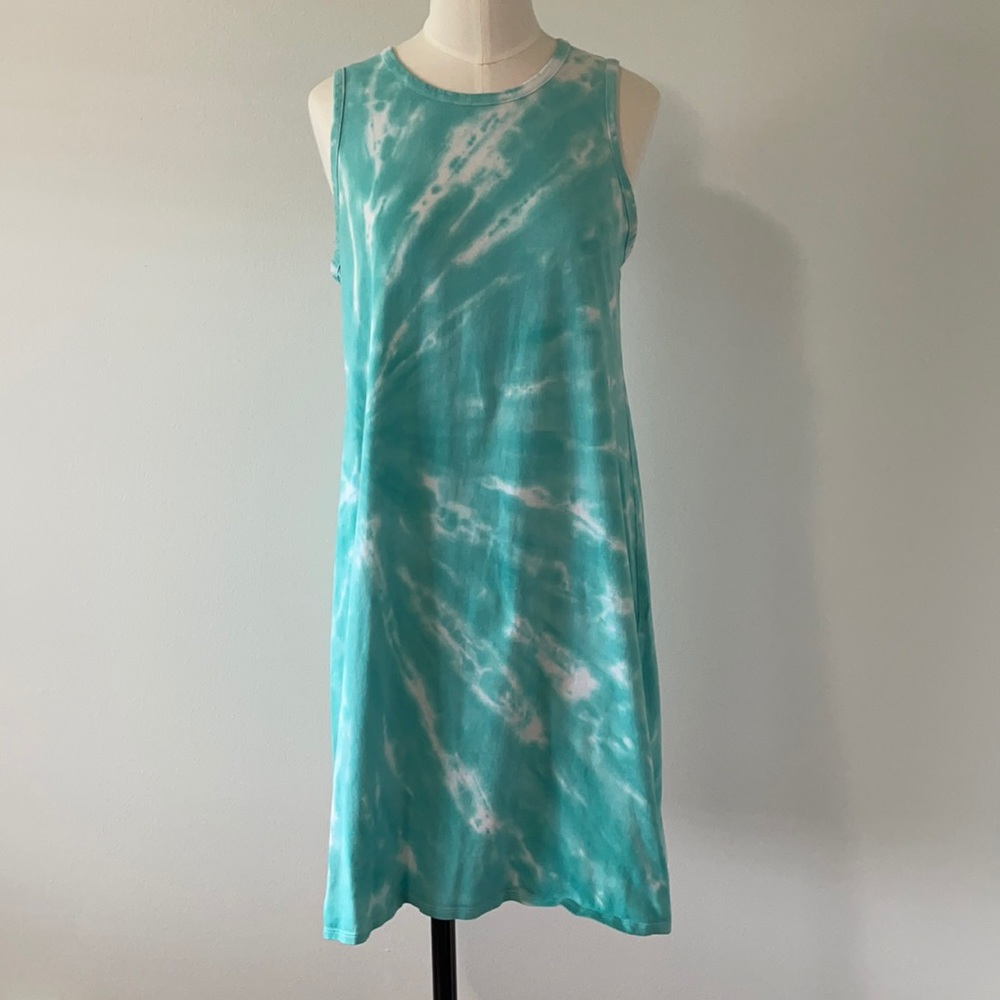 J.Crew factory teal tie-dye dress size extra small